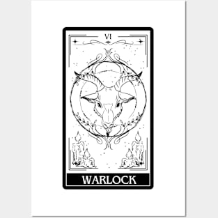 Warlock Tarot Card D&D Nat 20 Dungeons & Dragons T-Shirt Black Posters and Art